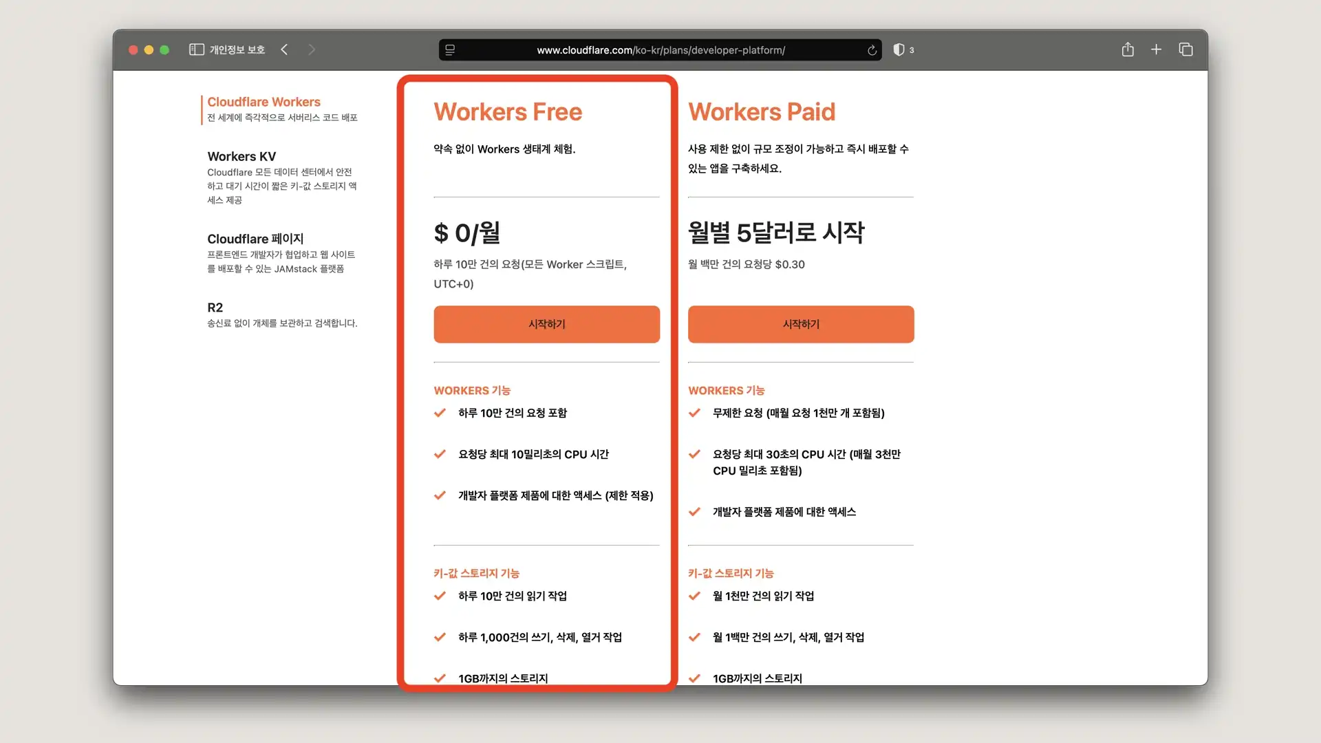 workers 가격 비교